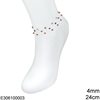Naylon Line Thread Anklet with Stainless Steel Clasp and Swarovski Stones 4mm