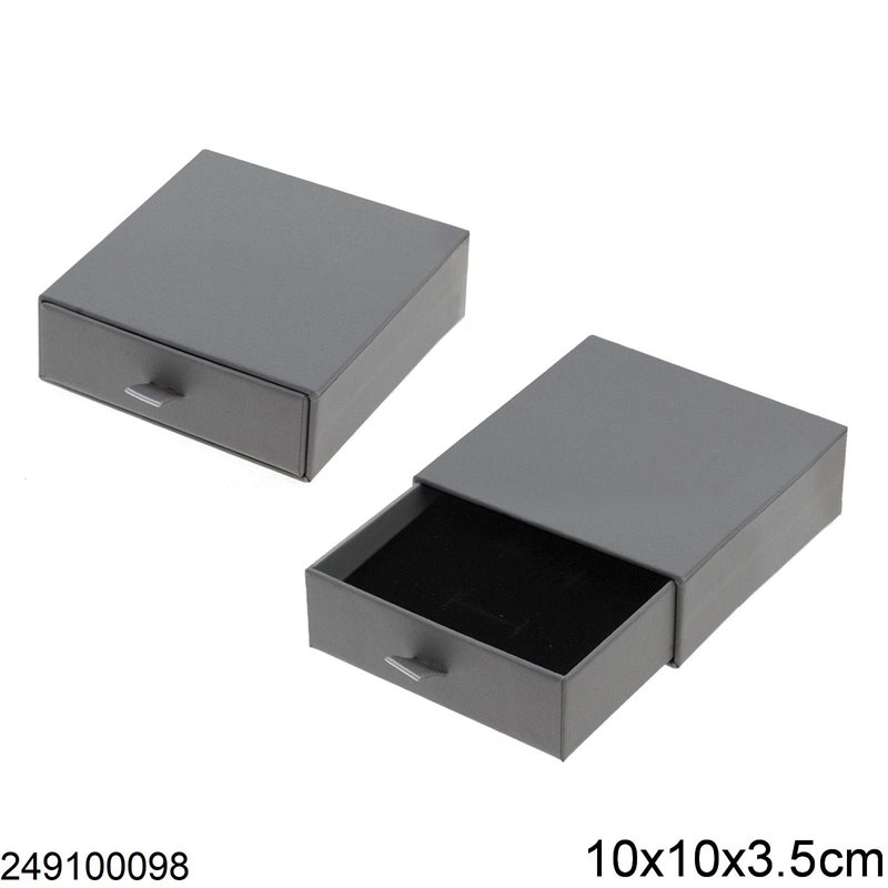 Paper Packaging Slide Box 10x10x3.5cm, Grey