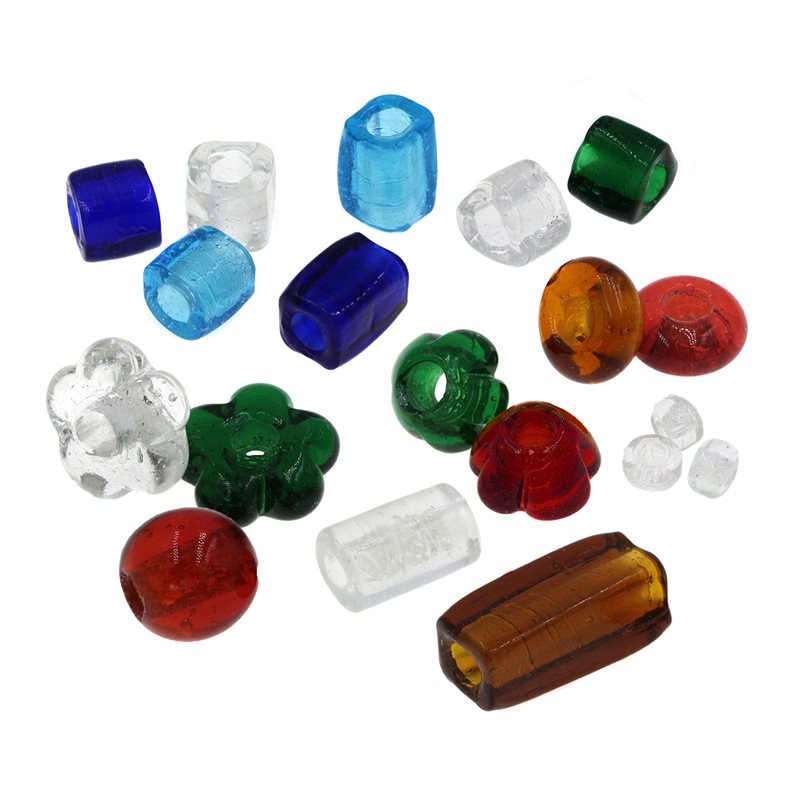 Glass Beads Transparent Colors with Hole 6-8mm