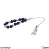 Silver 925 Worry Beads with Semi Precious and Stripes Beads 10mm