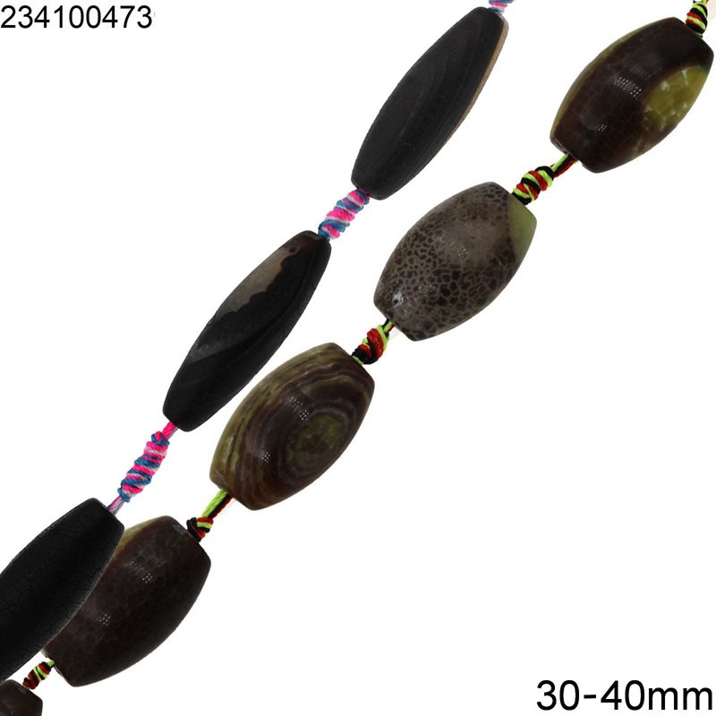 Agate Oval Beads 30-40mm