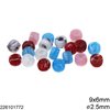 Glass Pony Beads 9x6mm with Hole 2.5mm