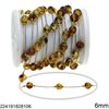 Stainless Steel Chain with Amber Bead 6-8mm
