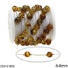 Stainless Steel Chain with Amber Bead 6-8mm