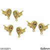 Silver 925 Stud Earrings Byzantine Pearshape with Zircon and Hoop 6x8mm