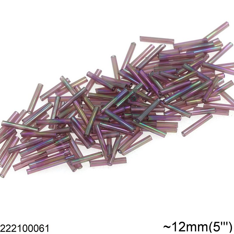 Glass Tube Rocaille Beads 12mm