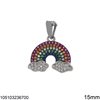 Silver 925 Pendant Rainbow with Zircon 15mm