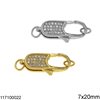 Κούμπωμα Ασημένιο 925 με Ζιργκόν 7x20mm