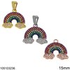 Silver 925 Pendant Rainbow with Zircon 15mm