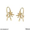 Silver 925 Hook Earrings with Various Designs with Hoop 13-20mm