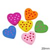 Wooden Bead Heart with Dots 20mm