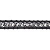 Βραχιόλι Δέρμα με Χάνδρα Γυάλινη Ταγιέ 4mm, 16cm