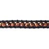 Βραχιόλι Δέρμα με Χάνδρα Γυάλινη Ταγιέ 4mm, 16cm