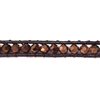 Βραχιόλι Δέρμα με Χάνδρα Γυάλινη Ταγιέ 4mm, 16cm