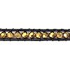 Βραχιόλι Δέρμα με Χάνδρα Γυάλινη Ταγιέ 4mm, 34cm