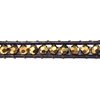 Βραχιόλι Δέρμα με Χάνδρα Γυάλινη Ταγιέ 4mm, 34cm