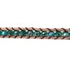 Βραχιόλι Δέρμα με Χάνδρα Γυάλινη Ταγιέ 4mm, 34cm