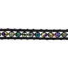Βραχιόλι Δέρμα με Χάνδρα Γυάλινη Ταγιέ 4mm, 34cm