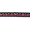 Βραχιόλι Δέρμα με Χάνδρα Γυάλινη Ταγιέ 4mm, 34cm