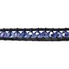 Βραχιόλι Δέρμα με Χάνδρα Γυάλινη Ταγιέ 4mm, 34cm