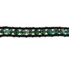 Βραχιόλι Δέρμα με Χάνδρα Γυάλινη Ταγιέ 4mm, 34cm