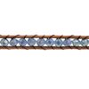 Βραχιόλι Δέρμα με Χάνδρα Γυάλινη Ταγιέ 4mm, 34cm