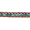 Βραχιόλι Δέρμα με Χάνδρα Γυάλινη Ταγιέ 4mm, 34cm