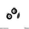 Stainless Steel Round Evil Eye Pendant with Enamel Two Sided 6-10mm