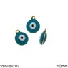 Stainless Steel Round Evil Eye Pendant with Enamel Two Sided 6-10mm
