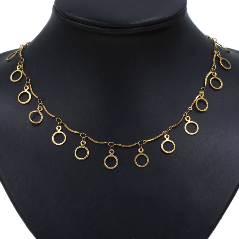 Stainless Steel Chain Curved Bar 15.5x1mm with Hanging Hoop 8.5mm