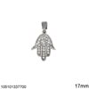 Silver 925 Pendant Hamsa with Zircon 17mm