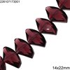 Glass Polygonal Beads 14x22mm