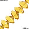 Glass Polygonal Beads 14x22mm