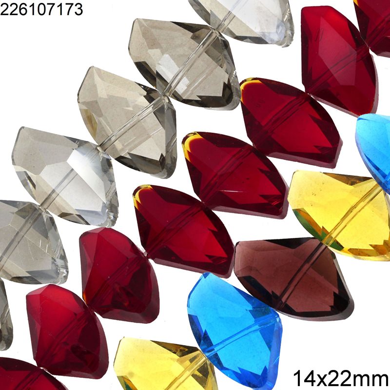 Glass Polygonal Beads 14x22mm