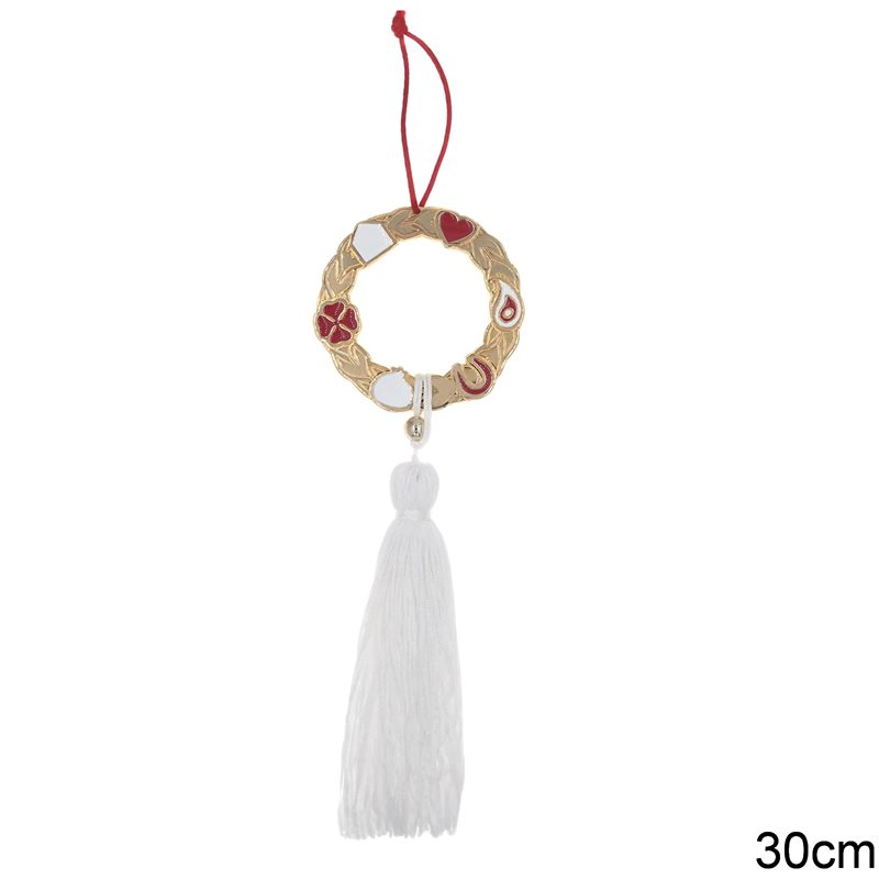 New Years Lucky Charm Wreath with Enamel 30cm