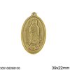 Stainless Steel Oval Pendant with Holy Mary 39x22mm