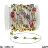 Stainless Steel Chain with Glass Bead 7mm and Round Bead 5mm