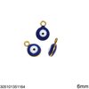 Stainless Steel Round Evil Eye Pendant with Enamel Two Sided 6-10mm