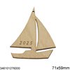 Γούρι Ξύλινο Καράβι "2025" 71x59mm