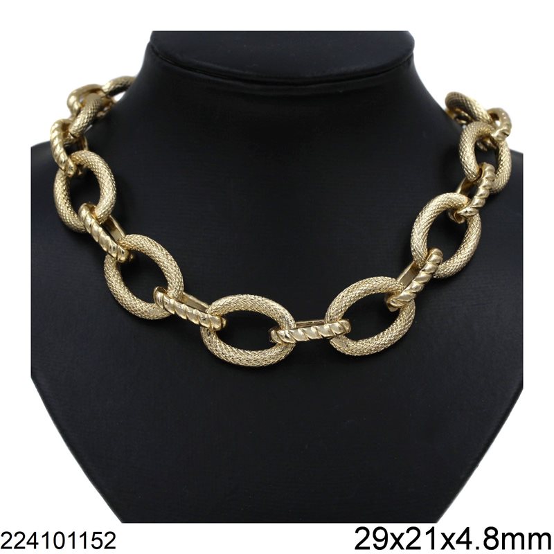 Aluminium 1:1 Oval Link Chain 29x21x4.8mm, Gold color