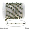 Stainless Steel Chain with Faceted Round Stone Bead 3.5mm