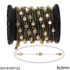 Stainless Steel Chain with Round Shell Beads