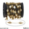 Stainless Steel Chain with Round Shell Beads