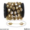 Stainless Steel Chain with Round Shell Beads