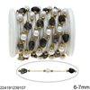 Stainless Steel Chain with Stone Bead 6-7mm & Pearl 6mm