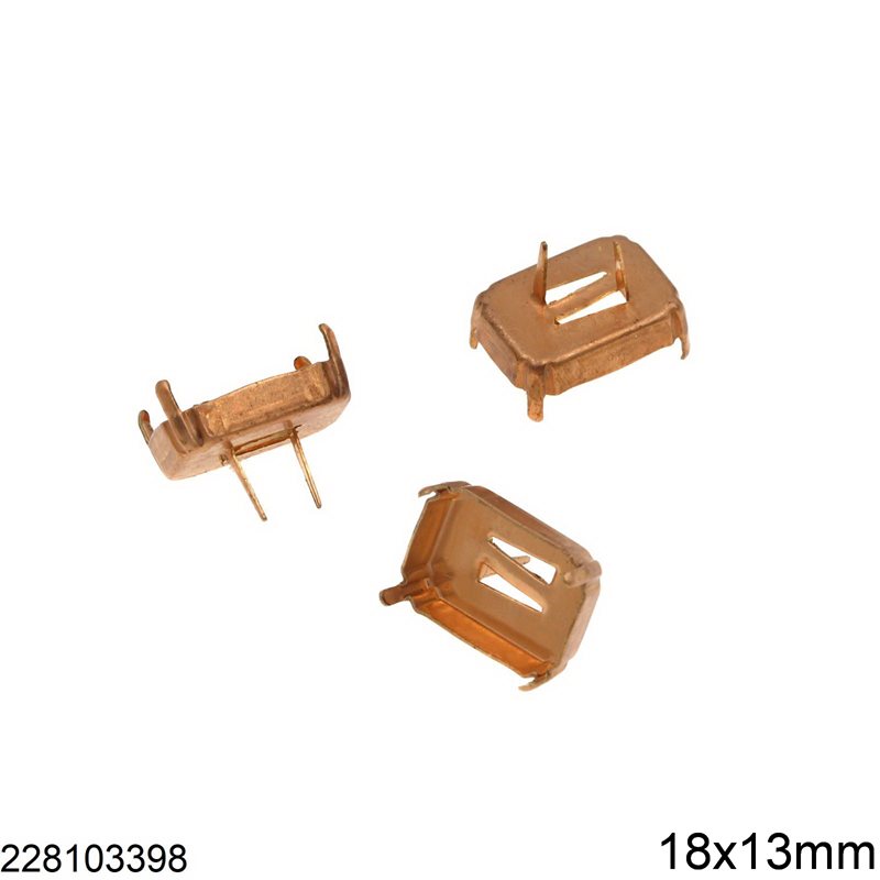 Brass Octagon Cup 18x13mm Bottom with Two Pins