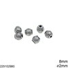 Casting Round Bead 8mm with Hole 2mm, Antique silver plated NF