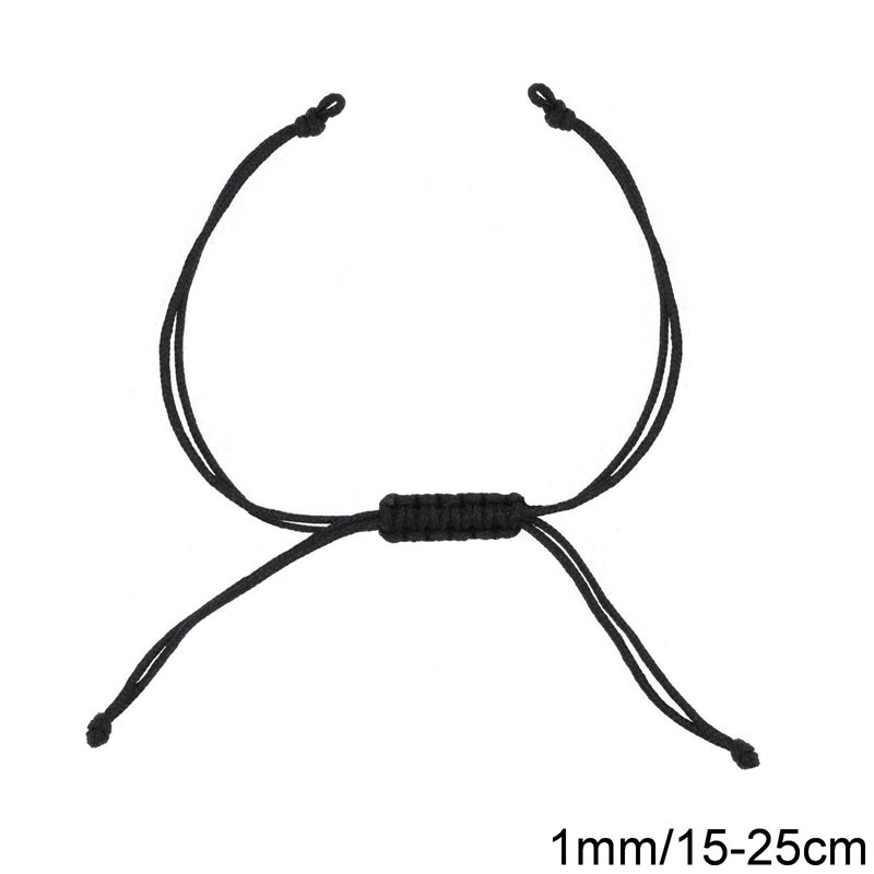 Cord Bracelet 1mm with Macrame Clasp 15-25cm
