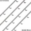 Stainless Steel Gourmette Chain 4x3x0.8mm with Soldered Part