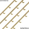 Stainless Steel Gourmette Chain 4x3x0.8mm with Soldered Part